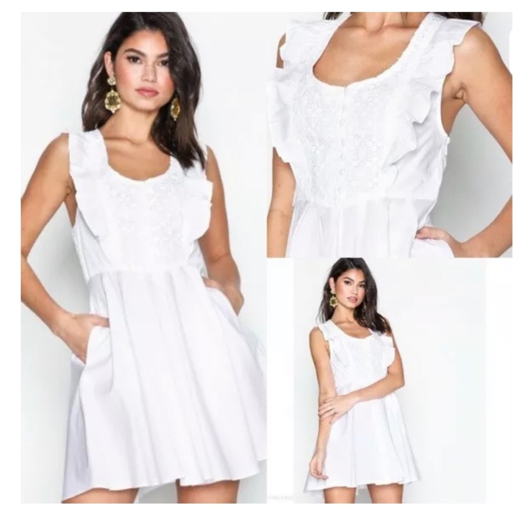 FREE PEOPLE White Half Moon Mini Dress size Small